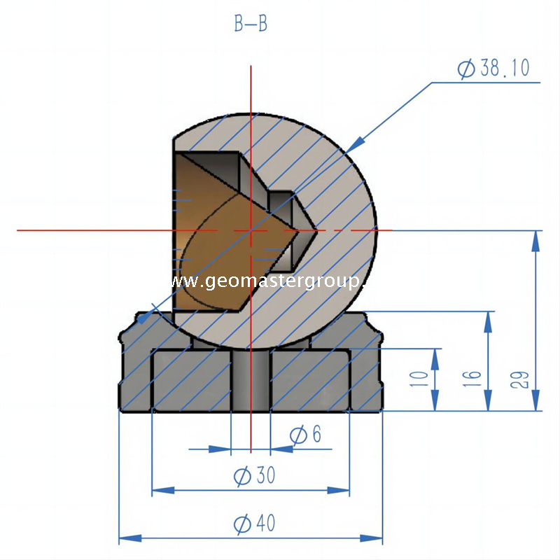 عاكس متعقب الليزر (38.1 مم، 3 بوصة، عش)